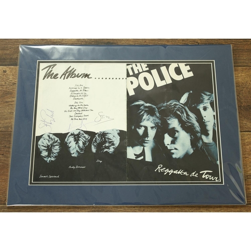 595 - The Police - autographed Regatta De Tour souvenir program, signed by Stuart Copeland, Andy Summers a... 