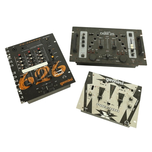 3103 - Three DJ mixers to include a Gemini PS-626 Pro, a SoundLab DSM25 and a Gemini PMX-100 (3)*Please not... 