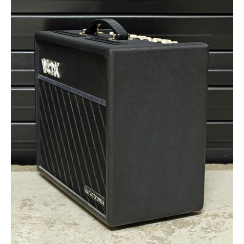 958 - Vox Valvetronix VT20+ guitar amplifier, boxed; together with two guitar stands*Please note: Gardiner... 