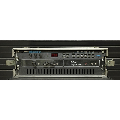 1087 - Ceriatone C- Lator Dumbleator clone rack unit, with Alesis Midiverb III rack unit within a 3U flight... 