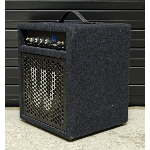 924 - Fender Deluxe 112 Plus guitar amplifier, made in USA, with footswitch; together with a Warwick Blue ... 