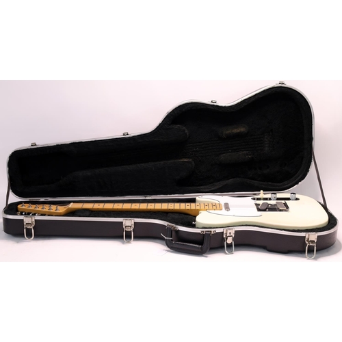 44 - 1998 Fender Telecaster electric guitar, made in USA; Body: Olympic white finish, yellow sticker burn... 