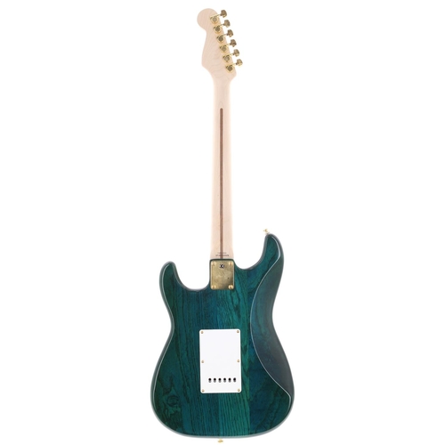 75 - 1997 Squier by Fender Pro Tone Series Stratocaster electric guitar, made in Korea; Body: trans green... 