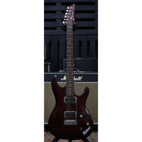 872 - 2008 Ibanez SA08LTD1 electric guitar, made in Indonesia; Body: red artic frost finish, heavy blemish... 