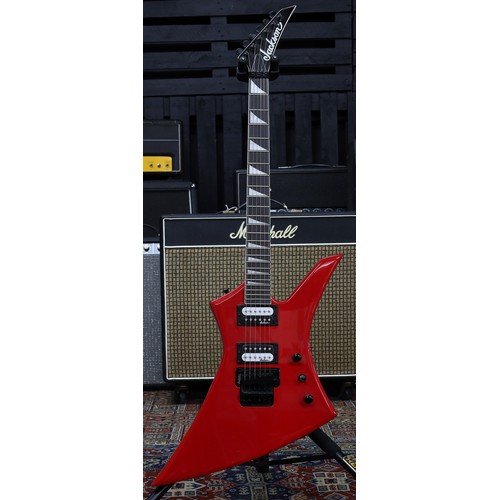 873 - Jackson JS Series Kelly JS32 electric guitar, made in China; Body: red finish, minor surface scuffs;... 