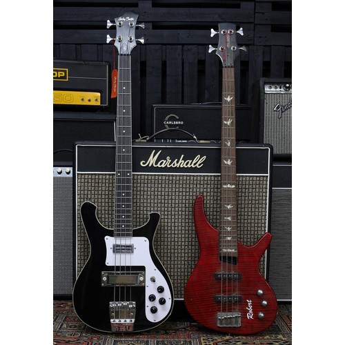 877 - Harley Benton RB-414 Classic Series bass guitar, with Thomann gig bag; together with a Lindo four st... 