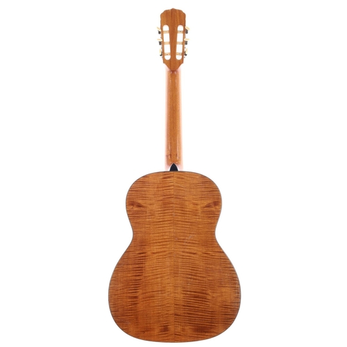 3236 - 1970 Oscar Teller 45 classical guitar; Back and sides: figured maple; Top: natural spruce, heavy scr... 