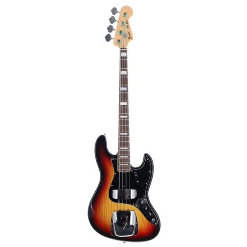 53 - Fender Jazz Bass guitar, made in Japan, circa 1985; Body: three-tone sunburst finish, a few very min... 