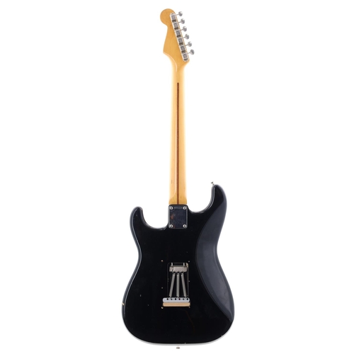 77 - 1983 Squier by Fender JV Series Stratocaster electric guitar, made in Japan; Body: black finish, sur... 