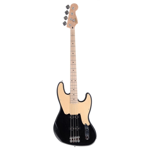 78 - 2021 Squier by Fender Paranormal '54 Jazz Bass guitar, made in China; Body: black finish, a few ligh... 