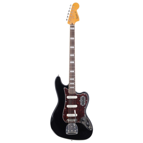 79 - 2022 Squier by Fender Bass VI electric guitar, made in Indonesia; Body: black finish; Neck: maple; F... 