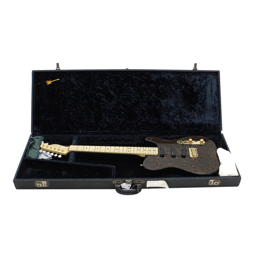 66 - 1999 Fender James Burton Telecaster electric guitar, made in USA; Body: gold paisley on black, light... 