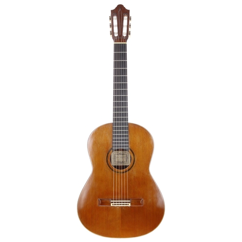 2226 - The Granary Collection - 1976 Daniel Friederich classical guitar, made in Paris, France; Back and si... 