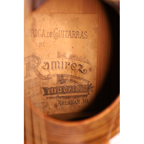 2213 - The Granary Collection - Manuel Ramirez short scale classical guitar, Madrid, Spain, c1908; Back and... 