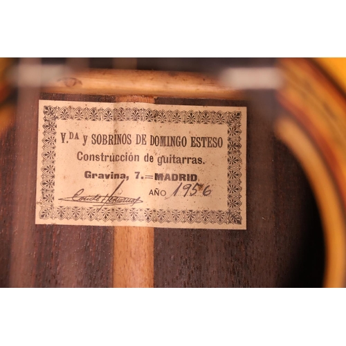 2222 - The Granary Collection - 1956 Domingo Esteso classical guitar, labelled VDa y Sobrinos De Domingo Es... 