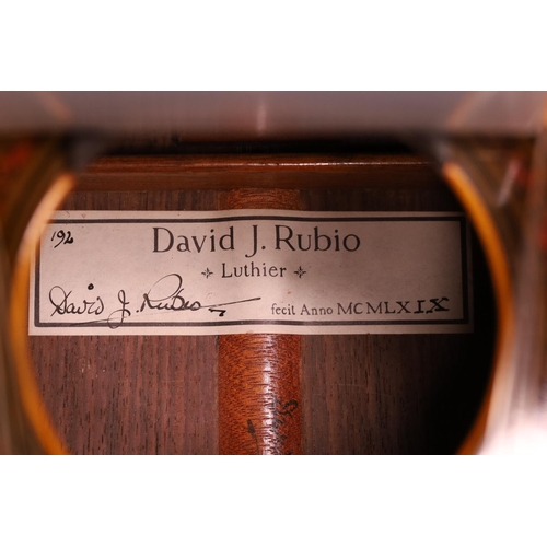 2225 - The Granary Collection - 1969 David Rubio classical guitar, made in England, signed by the maker to ... 