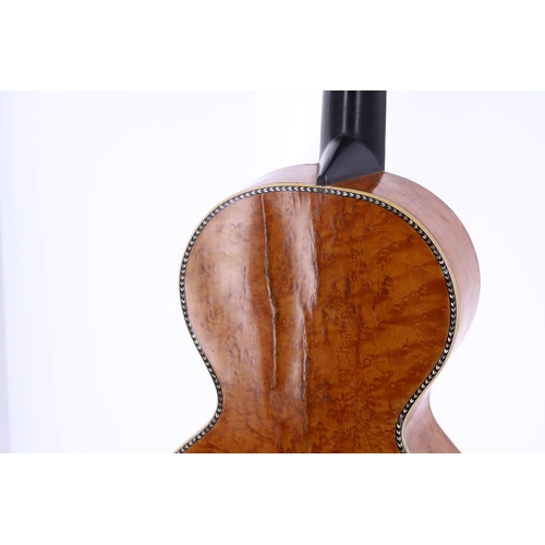 2206 - The Granary Collection - 19th century French guitar branded 'Petit Jean Laine'; Back and sides: bird... 