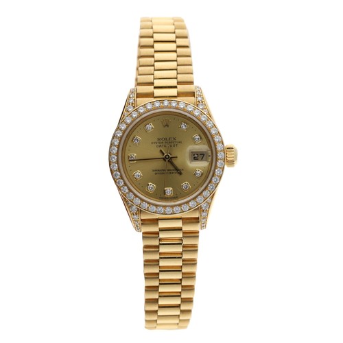 13 - Rolex Oyster Perpetual Datejust 18ct lady's wristwatch, reference no. 79158, serial no. P901xxx, cir... 