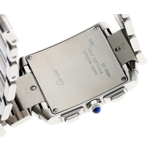 20 - Cartier Tank Francaise chronograph stainless steel gentleman's wristwatch, reference no. 2653, seria... 