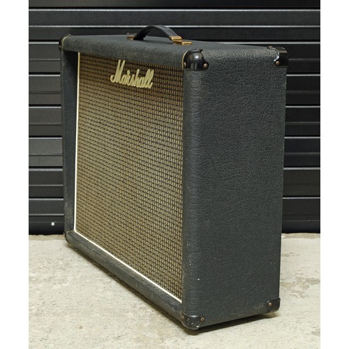 942 - 1976 Marshall 2x12 guitar amplifier speaker cabinet, made in England, with 2 x Celestion T1281 black... 