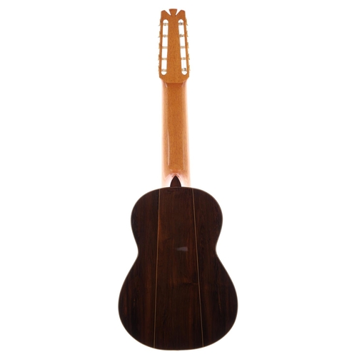 3219 - 1978 Michael Gee ten string guitar, made in England; Back and sides: Brazilian rosewood, stand burn ... 