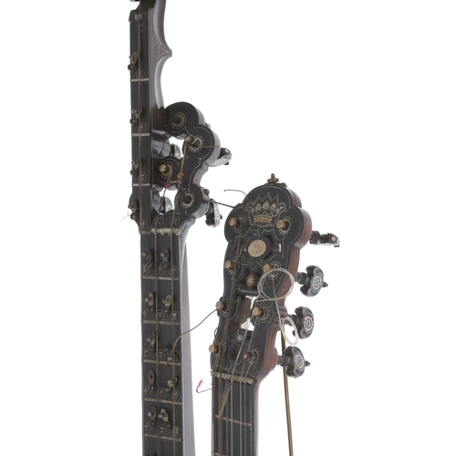 3211 - Great Exhibition of 1851 interest -Important, historic and unique harp-guitar with bespoke stand mad... 