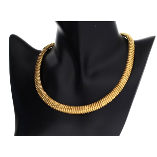 135 - 18ct yellow gold articulated necklet, 44gm, 16