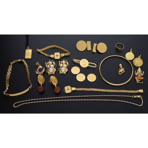 148 - Quantity of high grade yellow metal jewellery, 119.4gm (ref.358)