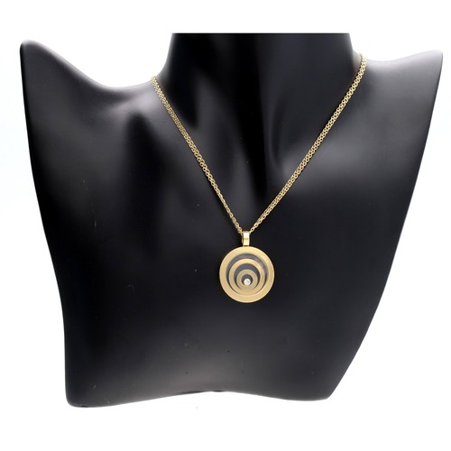 62 - Chopard Happy Spirit pendant on necklet, 5418-20 3133881, 20.4gm, the pendant 23.5mm diameter, the n... 