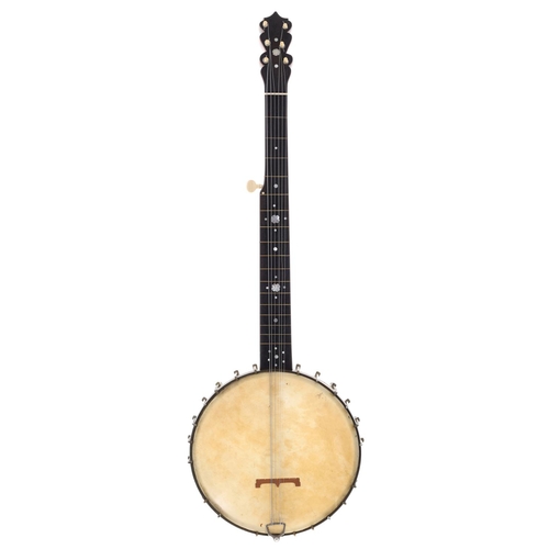 1508 - Seven string open back banjo, with 11