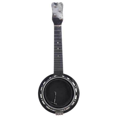 1510 - Keech banjolele, W. Temlett small six string zither banjolin and a ukulele banjo (all in need of res... 