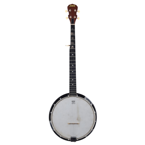 1534 - Old unnamed banjo ukulele, with mahogany back and sides, 8