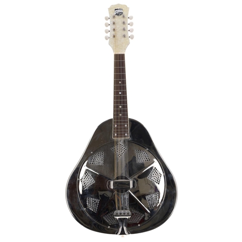 1539 - Recording King resonator mandolin, with pear shaped body, dot inlay to the fretboard and overlaid mo... 