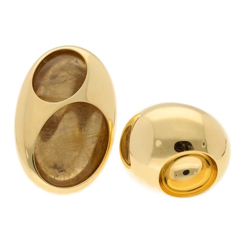 69 - Jaqueline Rabun - two 18ct yellow gold rings, stamped, 82.5gm (28)