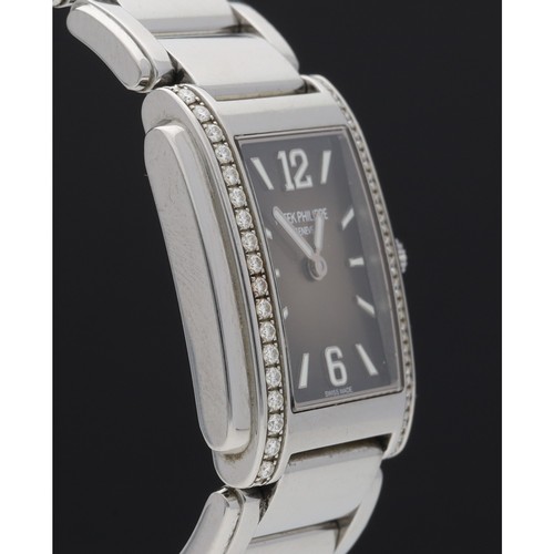 40 - Patek Philippe Twenty-4 stainless steel lady's wristwatch, reference no. 4910/1200A-010, grey sunbur... 