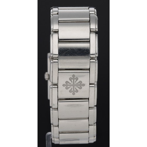 40 - Patek Philippe Twenty-4 stainless steel lady's wristwatch, reference no. 4910/1200A-010, grey sunbur... 