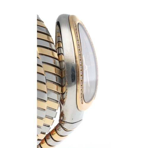 43 - Bvlgari Serpenti Tubogas 18ct rose gold and stainless steel lady's bangle wristwatch, reference no. ... 