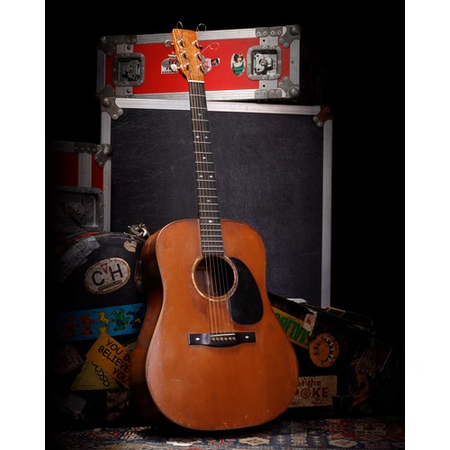 487 - Noel Harrison - Mark Whitebook acoustic guitar, made in USA, circa 1971; Back and sides: three piece... 