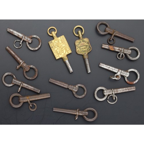 118 - Twelve pocket watch keys to include two trade keys (12)