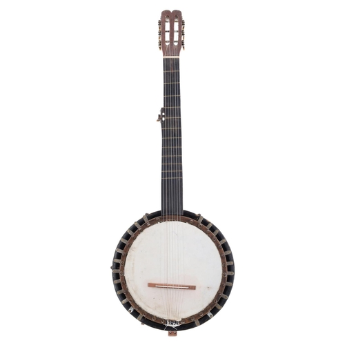 1588 - Dobson style unnamed seven string banjo, with birds eye maple resonator, 10