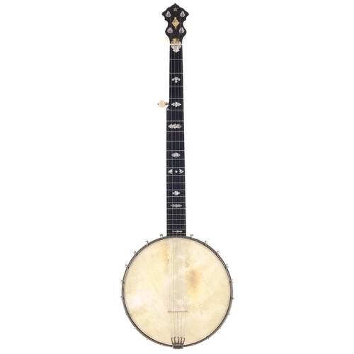 1592 - Clifford Essex 'Imperial' Model open back five string banjo, stamped C. Essex 15A Grafton Street.W. ... 