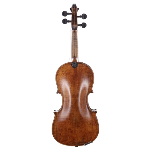 2026 - 19th century German three-quarter size violin labelled Nicolaus Amatus..., also bearing a wax head p... 