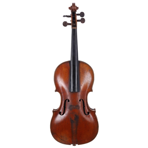 2029 - Late 19th century violin stamped J.D.1806. below the button on the back, 14 3/16