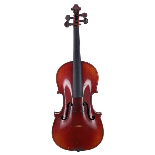 2040 - French J.T.L. no. 6 three-quarter size violin, labelled, 12.15/16