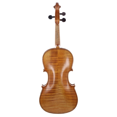 2041 - Early 20th century German three-quarter size violin, 13 1/2