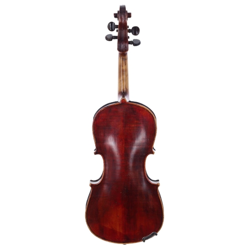 2052 - 19th century half size violin, 12 5/16