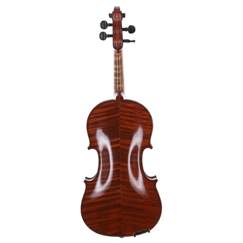 2416 - French three-quarter size violin labelled Lutherie Moderne, Louis Genin, Luthier, no. 99, 1902, 13 1... 