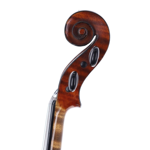 2416 - French three-quarter size violin labelled Lutherie Moderne, Louis Genin, Luthier, no. 99, 1902, 13 1... 