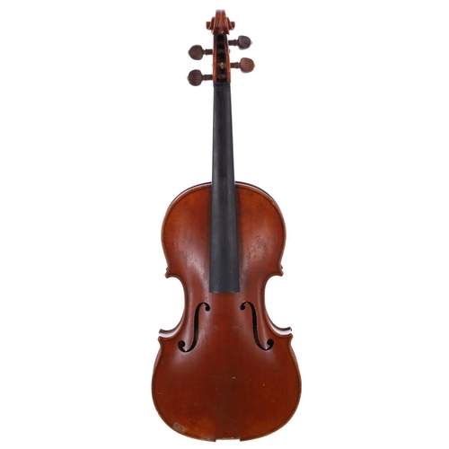 2439 - French violin labelled Amedee Dieudonne, no. 787, Anno 1934, the one piece back of faint medium curl... 