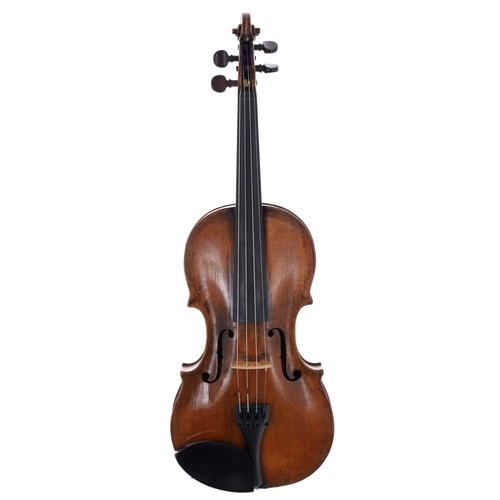 2440 - Good late 18th century violin of the Kloz family, unlabelled, the two piece back of very faint mediu... 